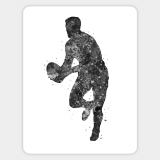 Rugby player black and white Sticker